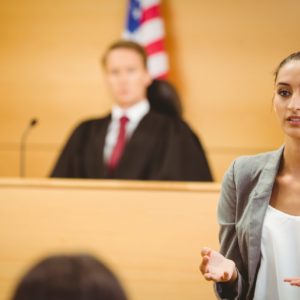 Lawyer in Courtroom